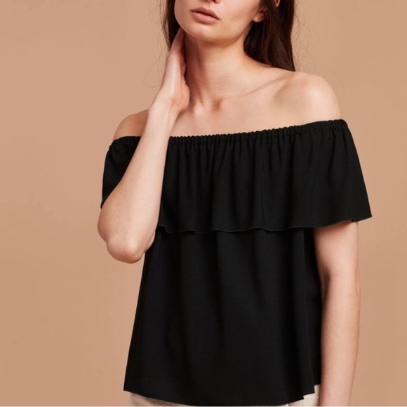 Aritzia promener off the shoulder blouse - Picture 1 of 7
